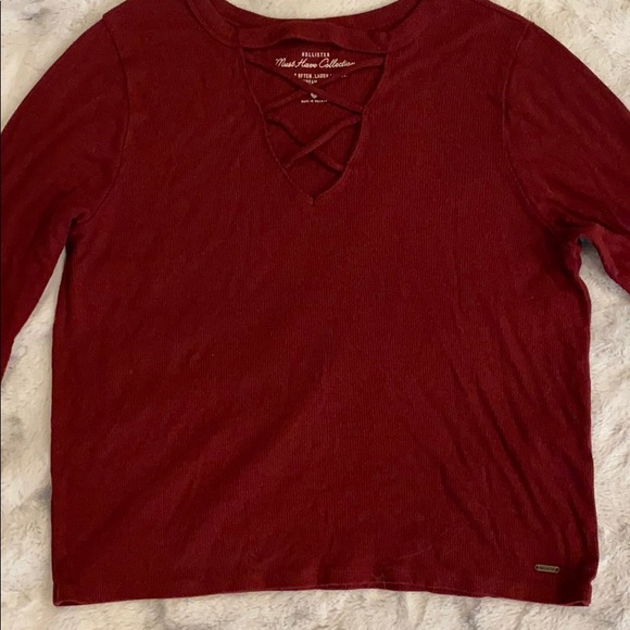 Burgundy, Crop top Long sleeve - Picture 2 of 3